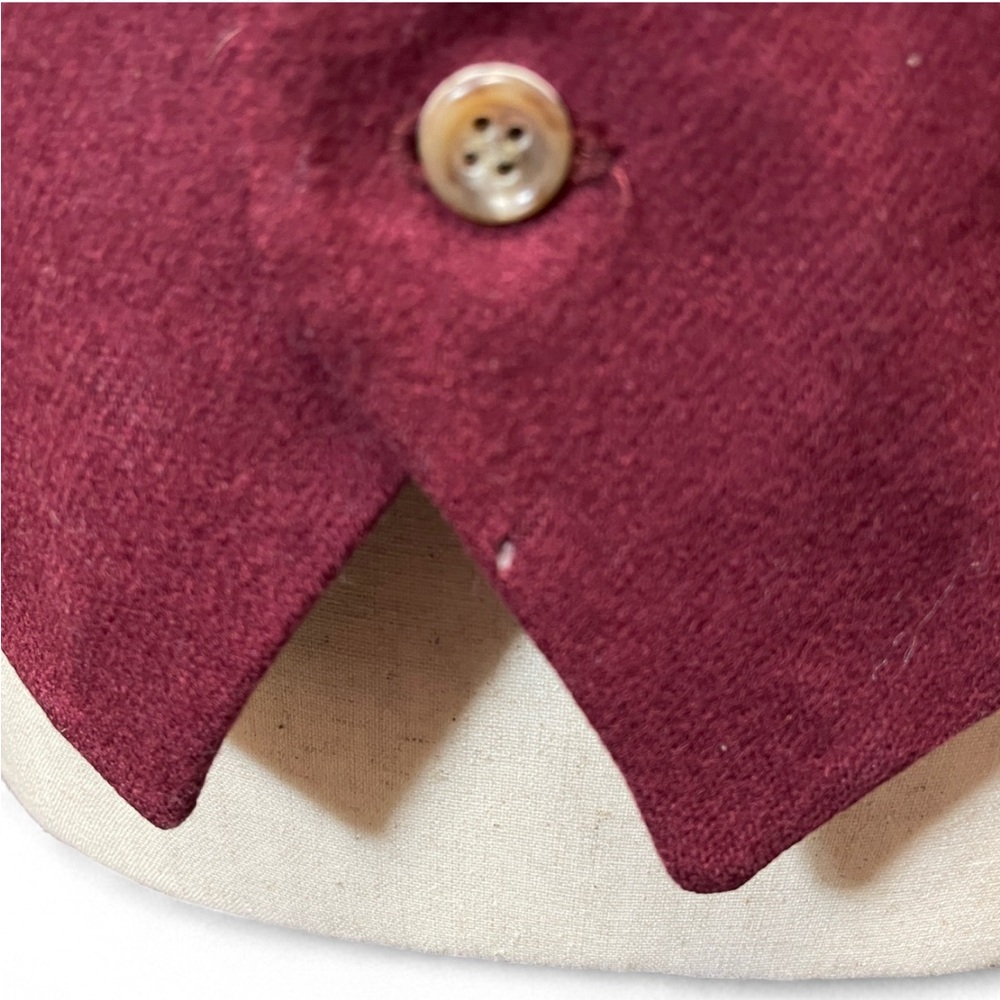 Vintage Maroon Wool Striped Lining 5 Button Poetcore Suit Vest Academia - Picture 5 of 8